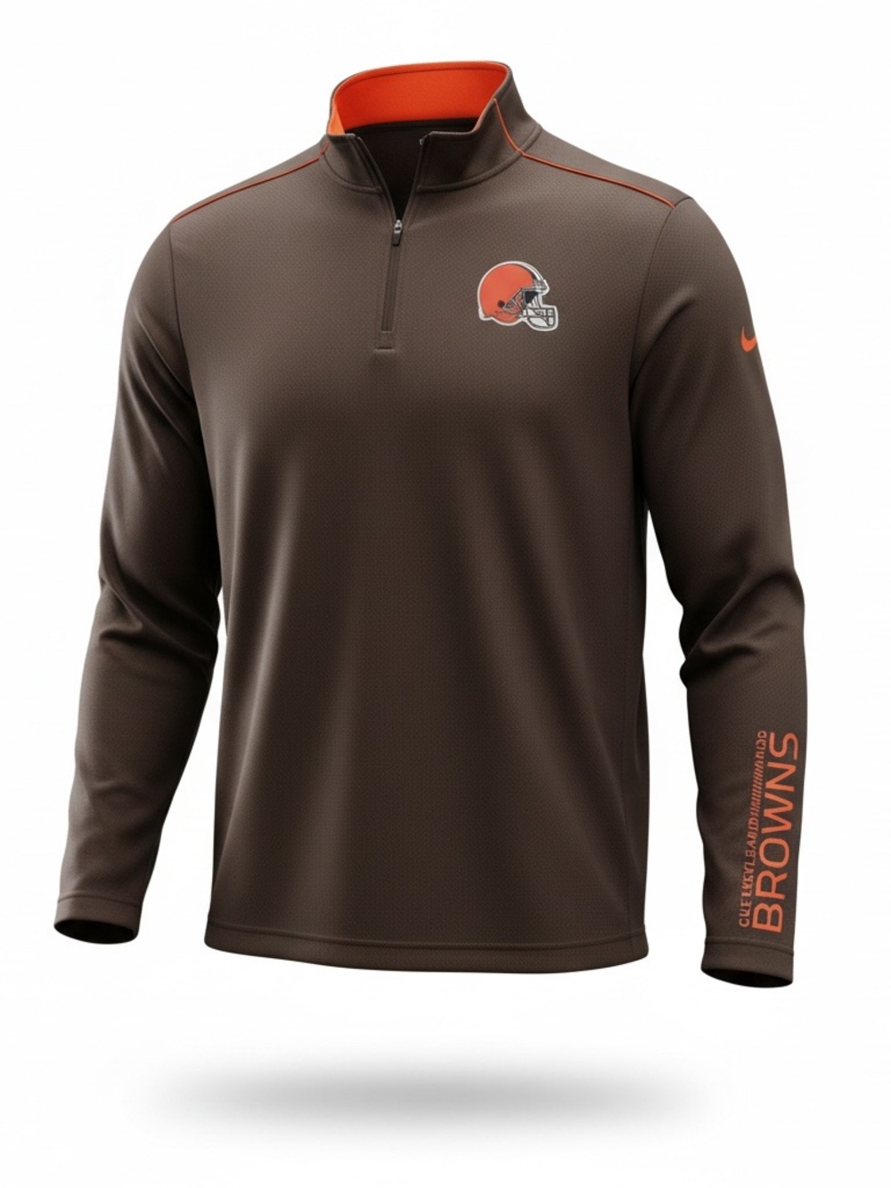 NFL Cleveland Browns Brown and Orange Quarter-Zip Pullover